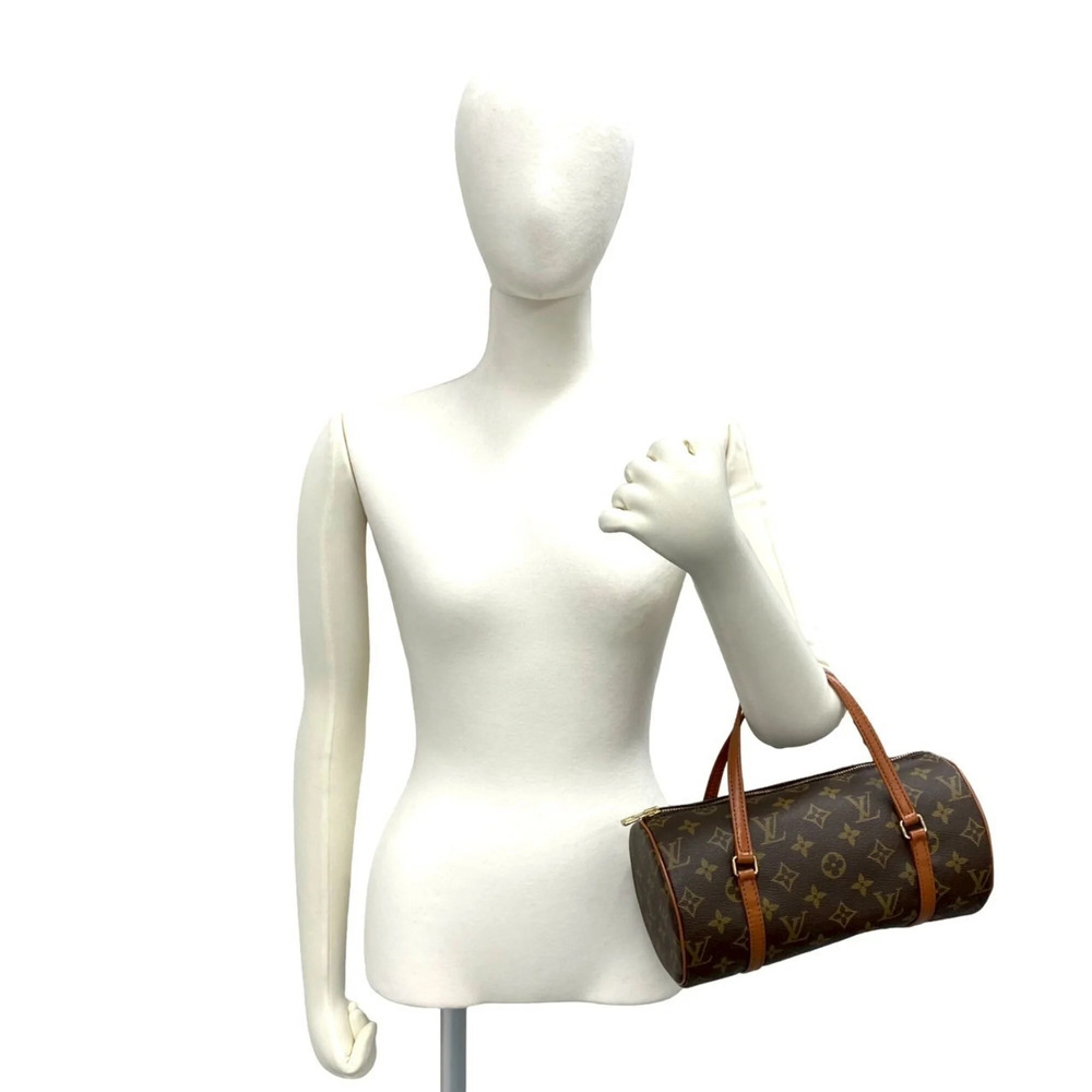 LOUIS VUITTON Vintage Brown Monogram Leather Papillon 26 Boston Bag - Picture 2 of 9